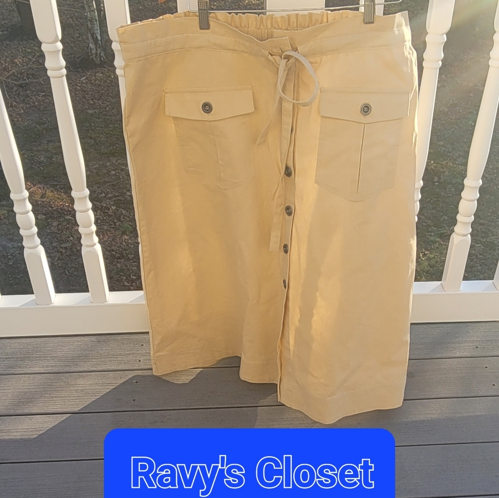 🍑 CURVY Mid Rise Cotton Cargo Mid skirtsz20w